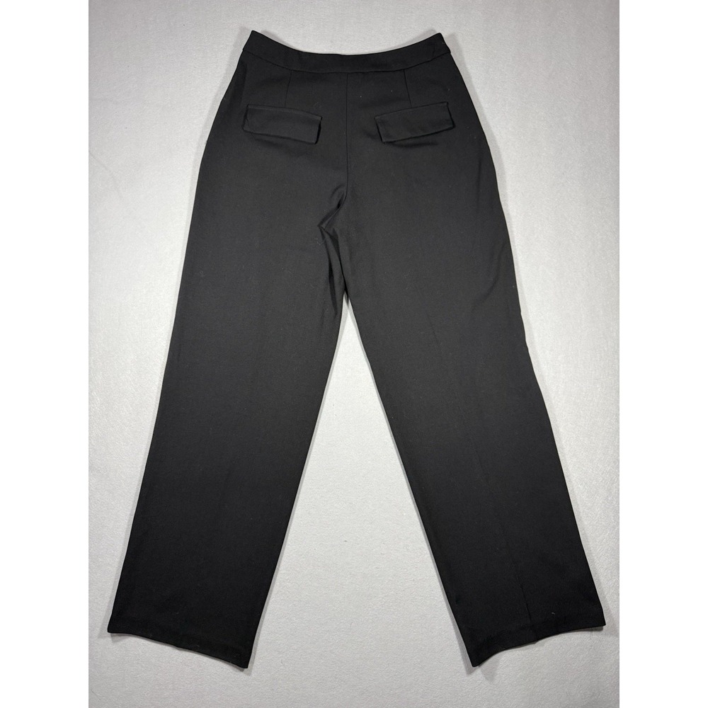Zebra Fashion Black Twill Wide Leg Pleated Trousers Size EU 38 Whimsigoth Grunge - Picture 8 of 8